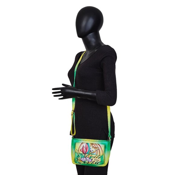 Hand-Painted Crossbody Bag for Women – Cat Artwork – Leather Shoulder Sling Bag - Picture 7 of 7